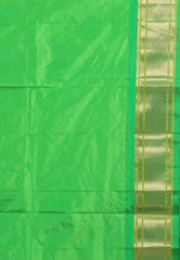 Maroon with Green Border Pure Paithani Silk Saree With Blouse Piece - Adi Akshoy & Co.