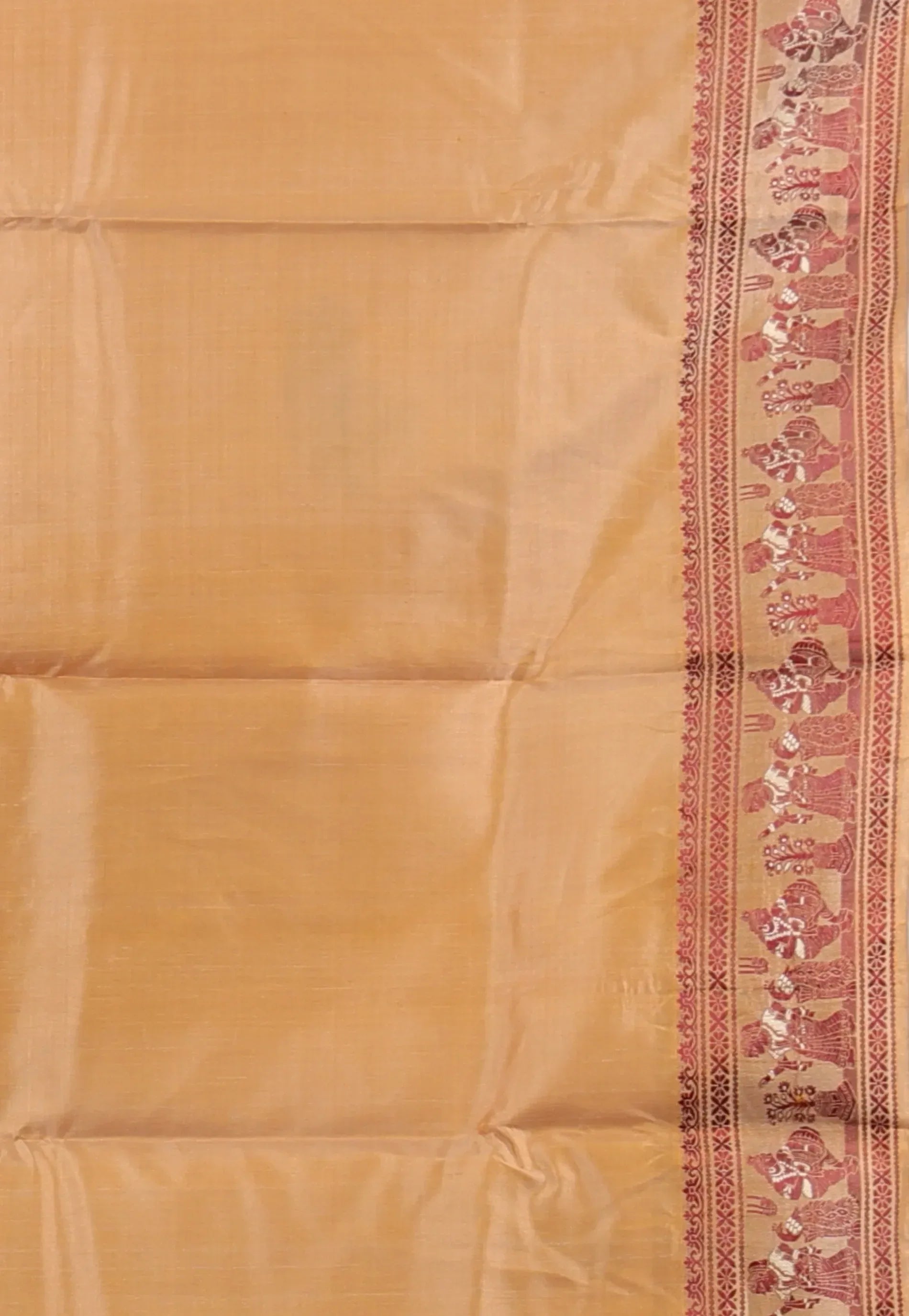 Beige Pure Baluchari Silk Saree with Blouse Piece - Adi Akshoy & Co.