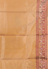 Beige Pure Baluchari Silk Saree with Blouse Piece - Adi Akshoy & Co.