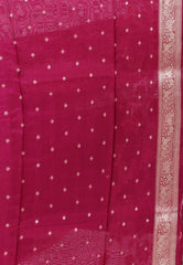 Magenta Tussar Silk Saree with Blouse Piece
