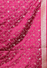 Magenta with Zari work Wedding Banarasi Saree with Blouse Piece - Adi Akshoy & Co.