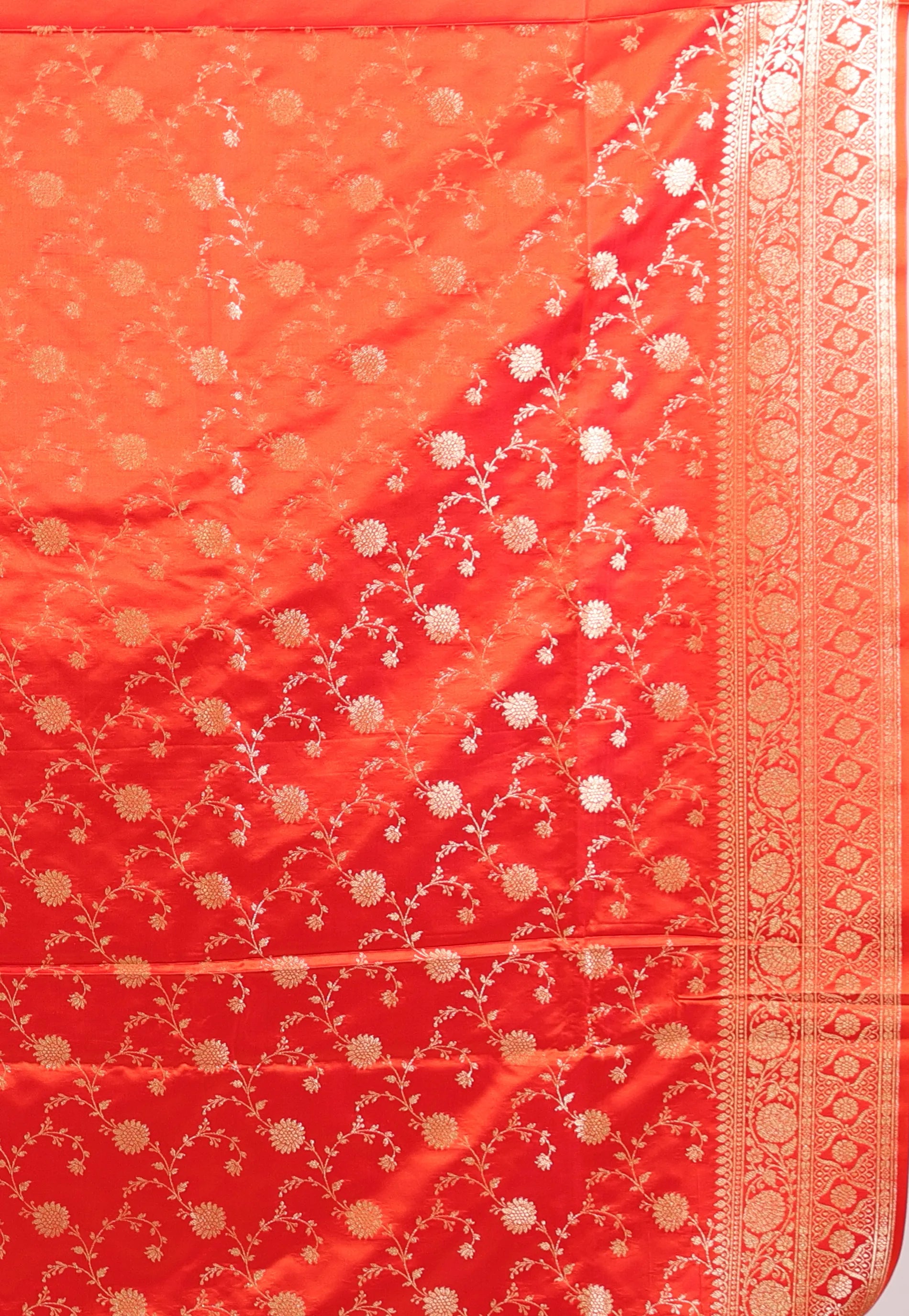 Pink with Red Border Pastel Banarasi Saree With Blouse Piece - Adi Akshoy & Co.