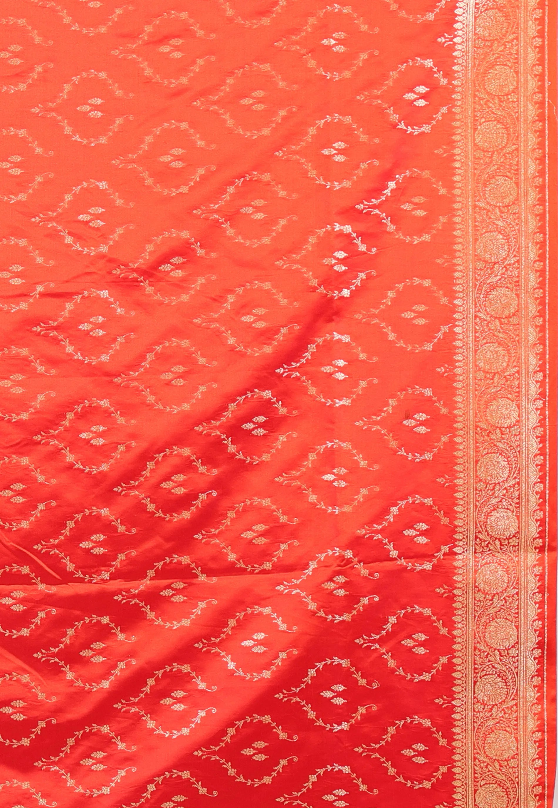 Pink with Red Border Pastel Banarasi Saree With Blouse Piece - Adi Akshoy & Co.