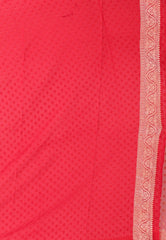 Red with Zari work Khaddi Georgette Benarasi Saree with Blouse Piece - Adi Akshoy & Co.