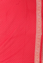 Red with Zari work Khaddi Georgette Benarasi Saree with Blouse Piece - Adi Akshoy & Co.