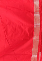 Red Shikargah Katan Silk Saree With Blouse Piece - Adi Akshoy & Co.