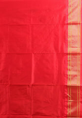 Cross Pesta Green with Red Border Pure Paithani Silk Saree With Blouse Piece - Adi Akshoy & Co.