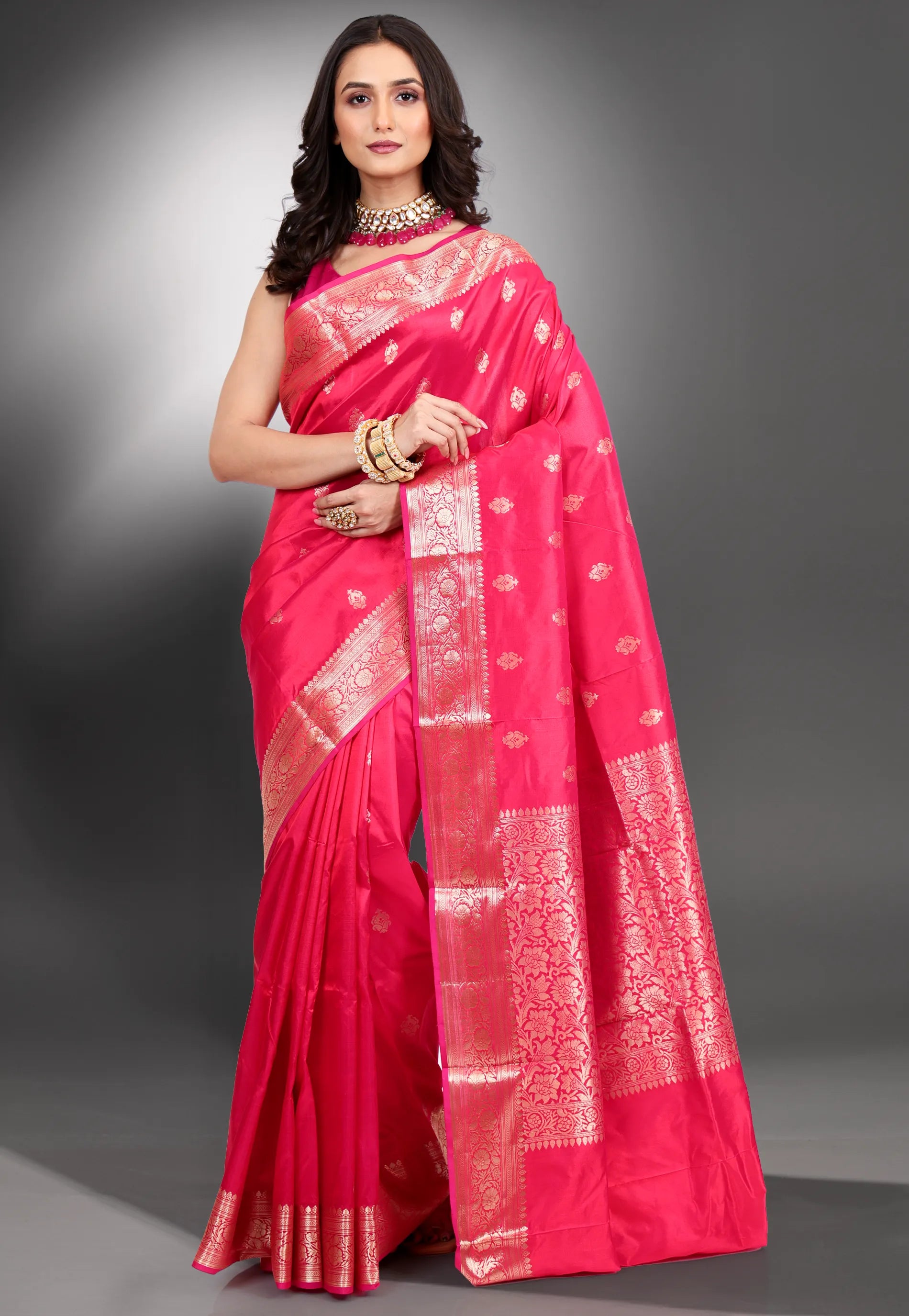 Cross Rani Pure Katan Silk Saree with Blouse Piece - Adi Akshoy & Co.