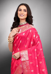 Cross Rani Pure Katan Silk Saree with Blouse Piece - Adi Akshoy & Co.