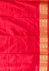 Cream with Red Anchal Pure Kanjivaram Silk Saree With Blouse Piece - Adi Akshoy & Co.