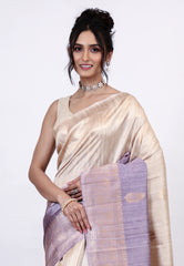 Tussar Colour Pure Tussar Silk Saree with Blouse Piece - Adi Akshoy & Co.