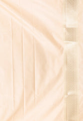 Beige Katan Silk Saree With Blouse Piece - Adi Akshoy & Co.
