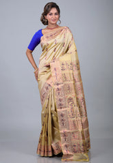Tussar Colour Pure Baluchuri Sornochuri Silk Saree with Blouse Piece - Adi Akshoy & Co.
