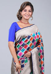 Multi Colour Pure Exclusive Rangkat Katan Silk Saree With Blouse Piece - Adi Akshoy & Co.