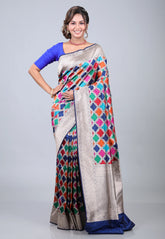 Multi Colour Pure Exclusive Rangkat Katan Silk Saree With Blouse Piece - Adi Akshoy & Co.