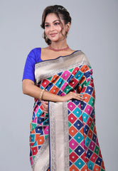 Multi Colour Pure Exclusive Rangkat Katan Silk Saree With Blouse Piece - Adi Akshoy & Co.