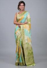 Multi Colour Rangkat Mashru Silk Saree with Blouse Piece - Adi Akshoy & Co.