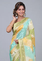 Multi Colour Rangkat Mashru Silk Saree with Blouse Piece - Adi Akshoy & Co.