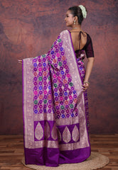 Multi Colour Pure Exclusive Rangkat Katan Silk Saree With Blouse Piece - Adi Akshoy & Co.