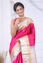 Rani Pure Kanjivaram Silk Saree with Blouse Piece - Adi Akshoy & Co.