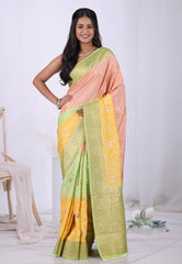 Multicolour Mashru Silk Saree with Blouse Piece – Adi Akshoy & Co.