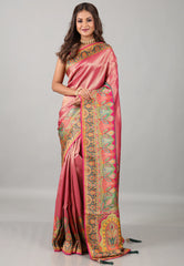 Cross Rani Pink Kani Silk Saree With Blouse Piece - Adi Akshoy & Co.