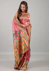 Cross Rani Pink Kani Silk Saree With Blouse Piece - Adi Akshoy & Co.
