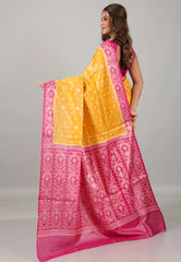 Yellow Pure Tussar Silk Saree with Blouse Piece - Adi Akshoy & Co.