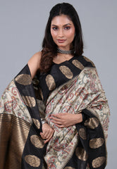 Tussar Colour Tussar Kalamkari Silk Saree with Blouse Piece - Adi Akshoy & Co.
