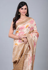 Multi Colour Rangkat Mashru Silk Saree with Blouse Piece - Adi Akshoy & Co.