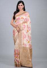 Multi Colour Rangkat Mashru Silk Saree with Blouse Piece - Adi Akshoy & Co.