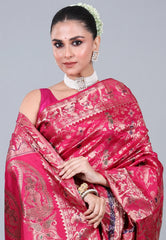 Rani Pure Brocade Baluchuri Silk Saree with Blouse Piece - Adi Akshoy & Co.