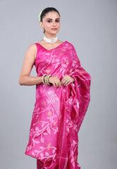 Rani Pure Tussar Dhakai Jamdani Saree with Blouse Piece - Adi Akshoy & Co.