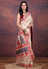 Tussar Baluchuri Pure Tussar Silk Saree with Blouse Piece - Adi Akshoy & Co.