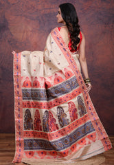Tussar Baluchuri Pure Tussar Silk Saree with Blouse Piece - Adi Akshoy & Co.