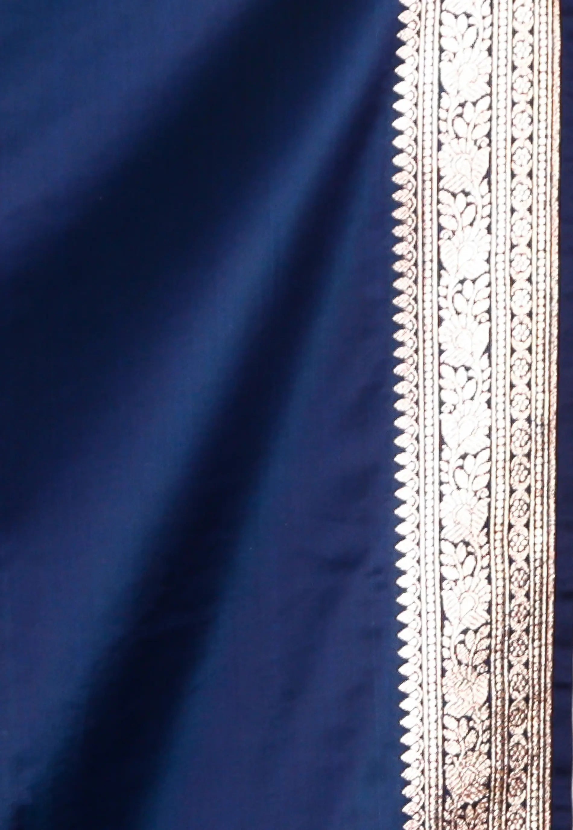 Royal Blue Wedding Banarasi Silk Saree with Blouse Piece