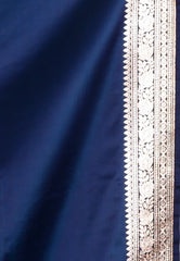 Royal Blue Wedding Banarasi Silk Saree with Blouse Piece