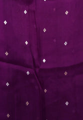 Purple Kora Silk Saree With Blouse Piece - Adi Akshoy & Co.