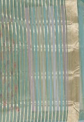 Multicoloured Kora Silk Saree With Blouse Piece