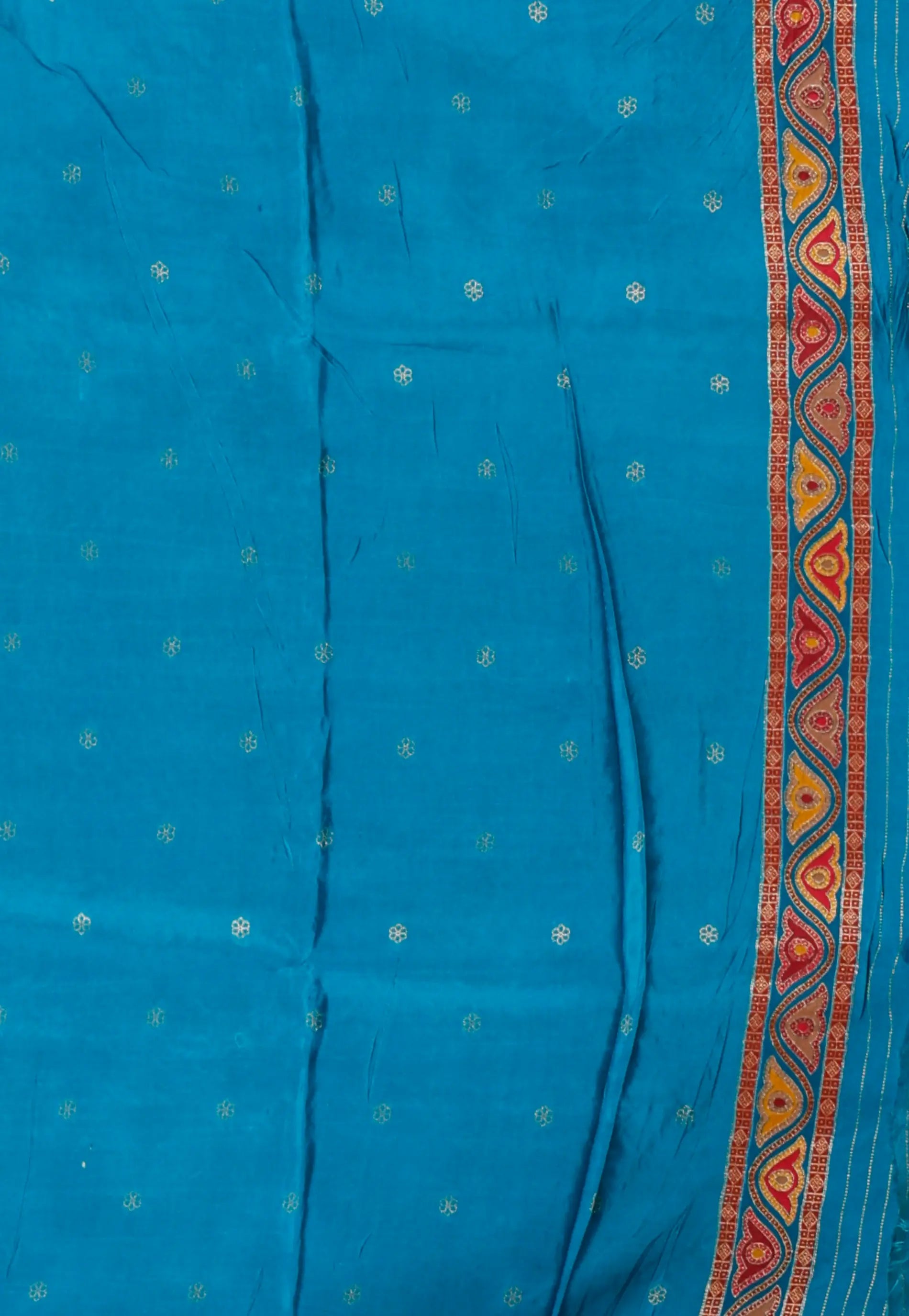 Feroza Blue Kani Silk Saree With Blouse Piece