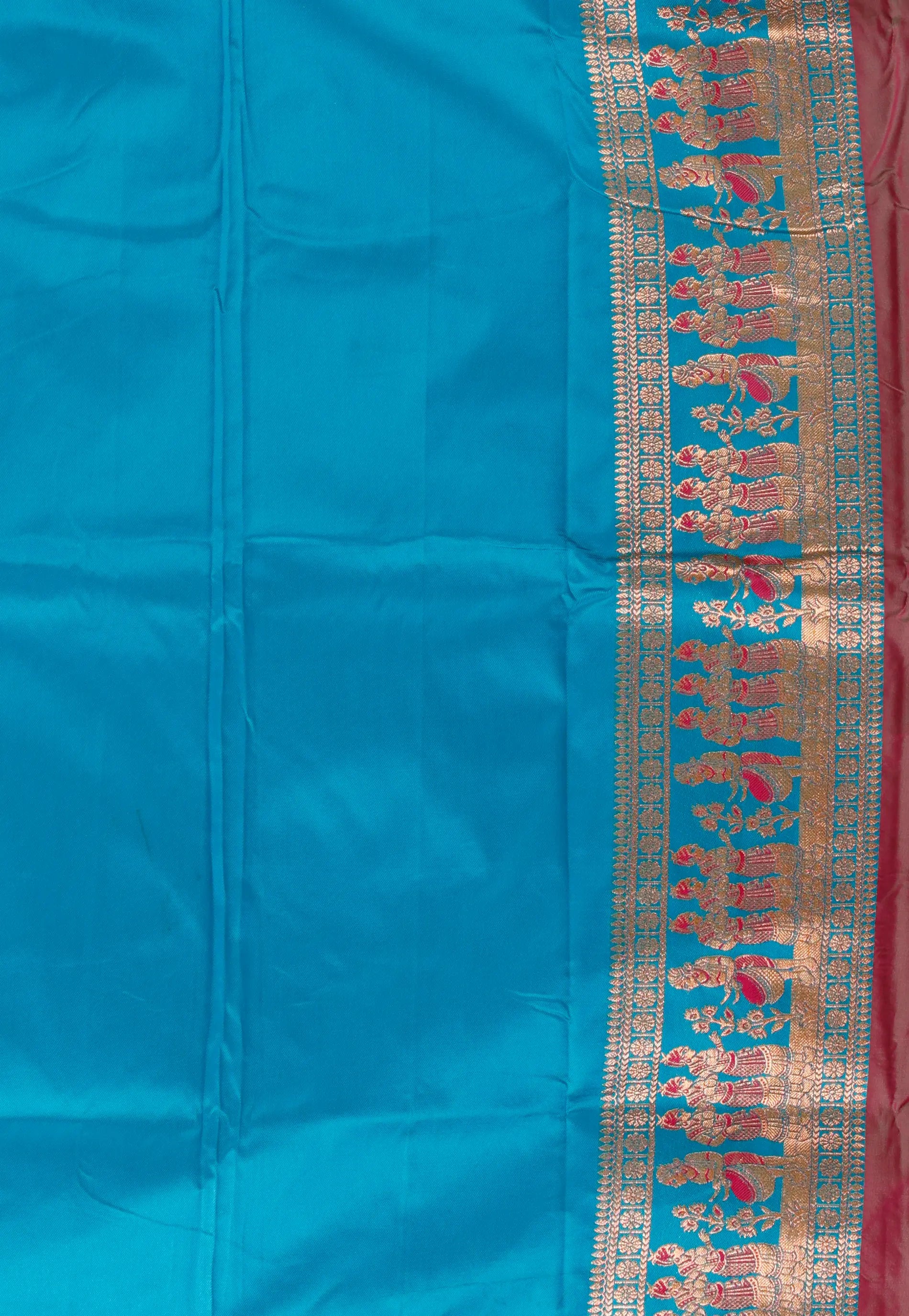 Maroon Baluchari Silk Saree with Blouse Piece