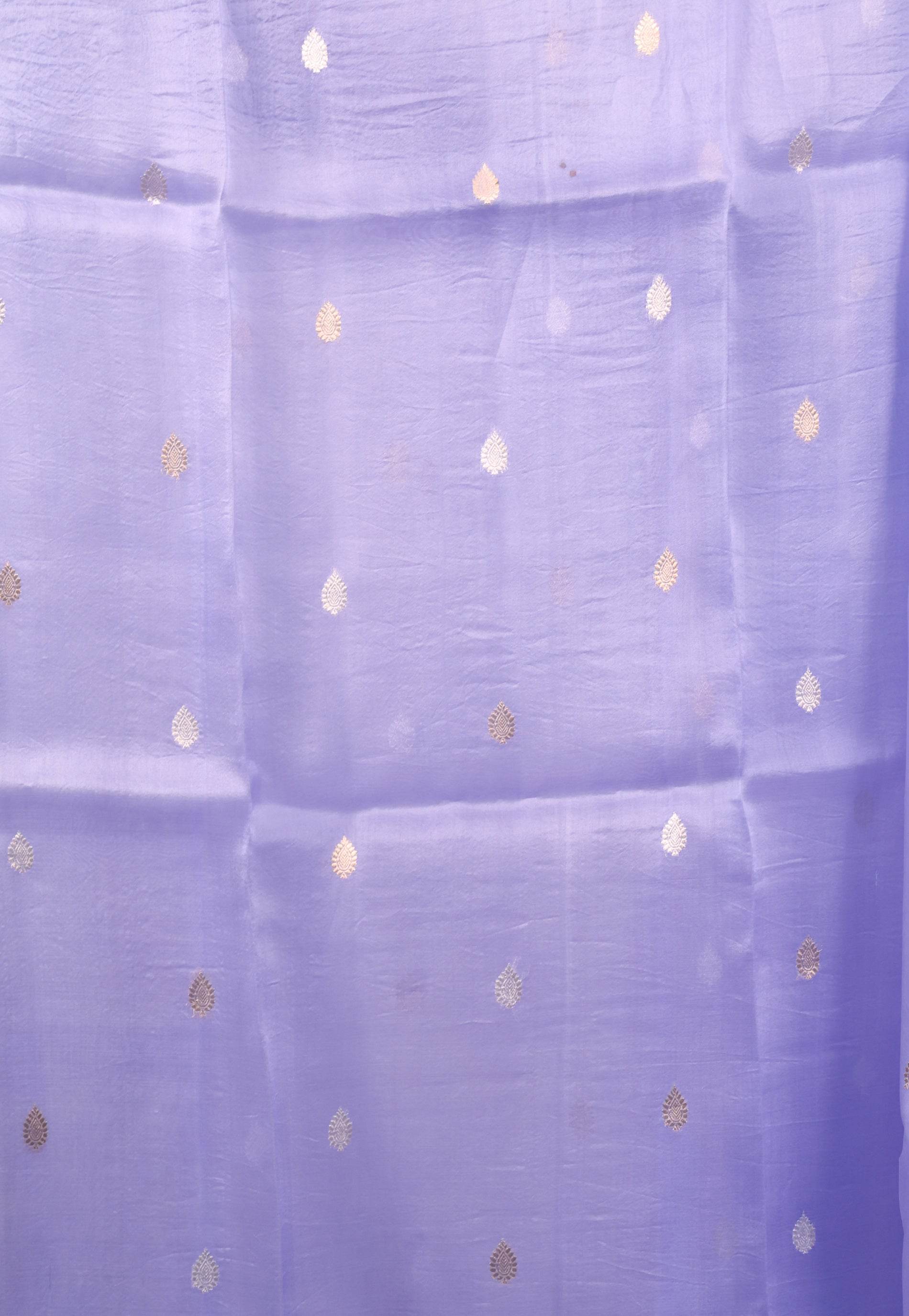 Mauve color Kora Silk Saree With Blouse Piece - Adi Akshoy & Co.
