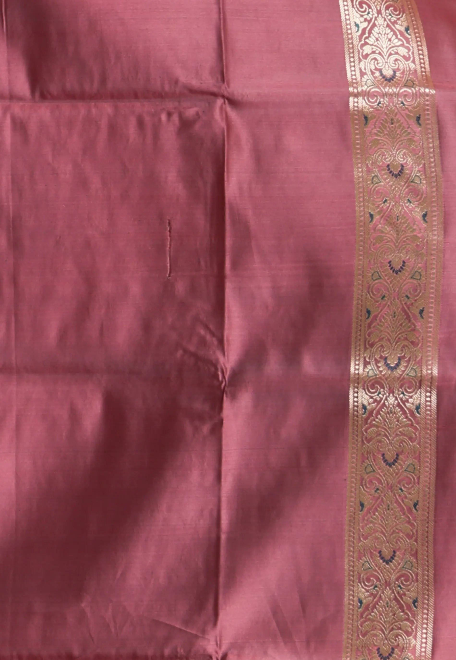 Dual Shades of Pink and Rama Green Wedding Banarasi Silk Saree with Blouse Piece