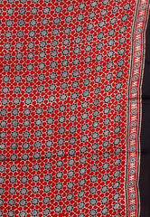 Red Ajrakh print in Modal Silk Saree With Blouse Piece