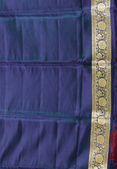 Peacock Blue with Zari work Wedding Banarasi Saree with Blouse Piece - Adi Akshoy & Co.