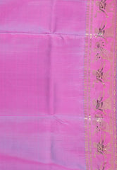 Dual Shades of Pink & Purple Pure Baluchari Silk Saree with Blouse Piece - Adi Akshoy & Co.
