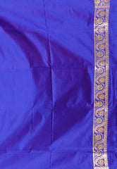 Royal Blue with Zari work Wedding Banarasi Saree with Blouse Piece - Adi Akshoy & Co.