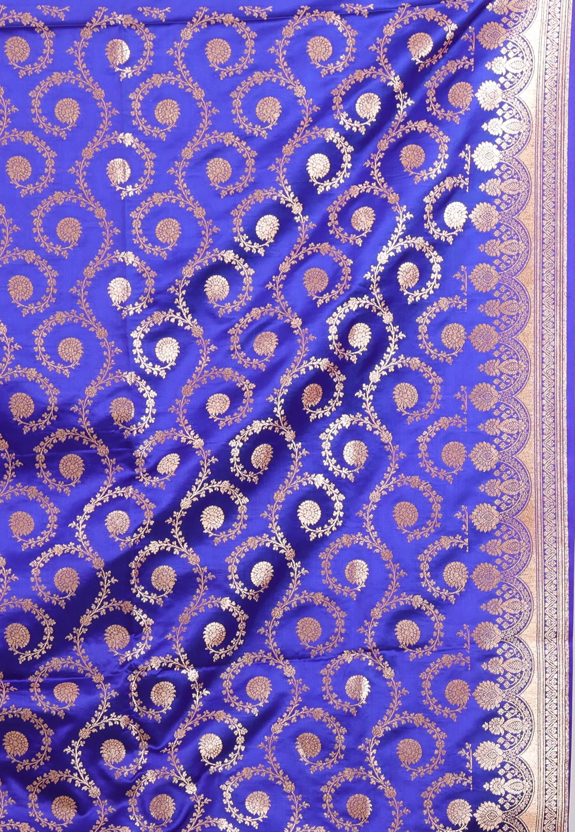 Royal Blue with Zari work Wedding Banarasi Saree with Blouse Piece - Adi Akshoy & Co.