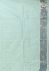 Light Green with Zari work Tussar Silk Saree with Blouse Piece - Adi Akshoy & Co.