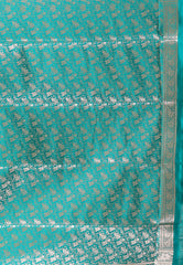 Bottle Green with Zari work Wedding Banarasi Saree with Blouse Piece - Adi Akshoy & Co.